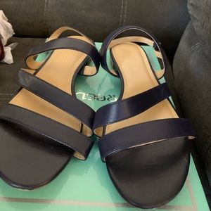 Talbots, Navy Blue Flat Sandals